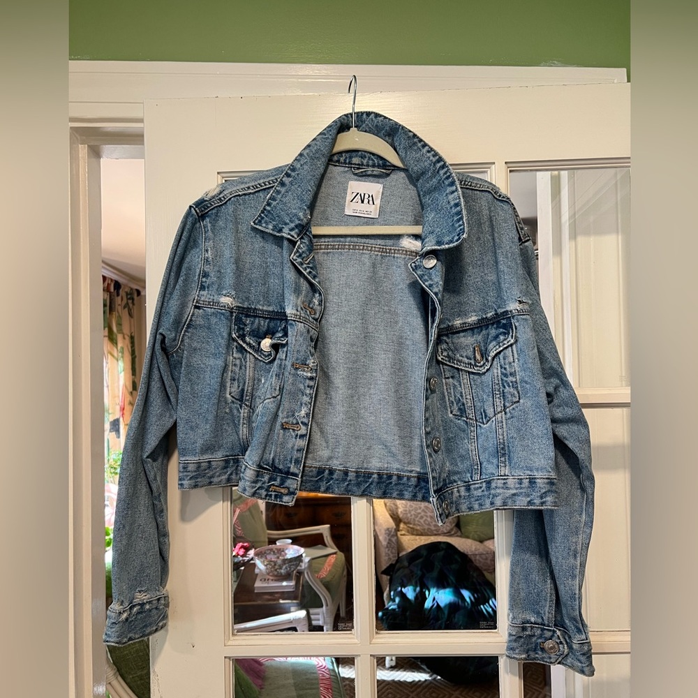 Zara cropped denim jacket
